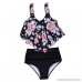 Thepass Women's Ruffled Printed Swimwear Beach Two Pieces Triangle Bikini Set Pink B07PDVJZWZ